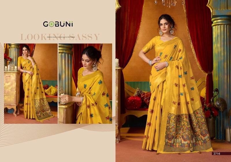 SHRUTI VOL 2 BY GOBUNI 2711 TO 2716 Series Indian Traditional Wear Collection Beautiful Stylish Fancy Colorful Occasional Wear Silk Sarees At Wholesale Price
